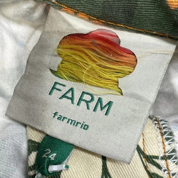 Farm Rio Women’s Sand Garden Tapestry Belted Shorts – Green Multi – Size 24 - Picture 7 of 12